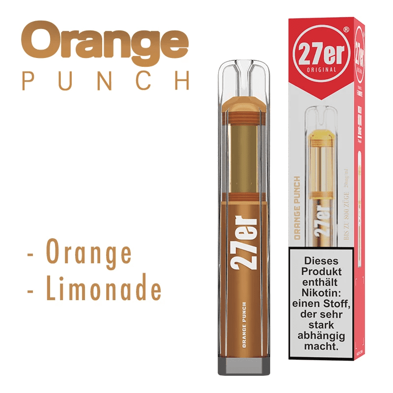 27er by Venookah - Einweg E-Zigarette - Orange Punch 2% Nikotin