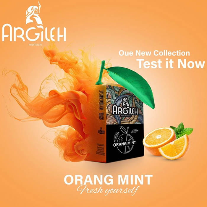 Argileh Shisha Tabak orange mint