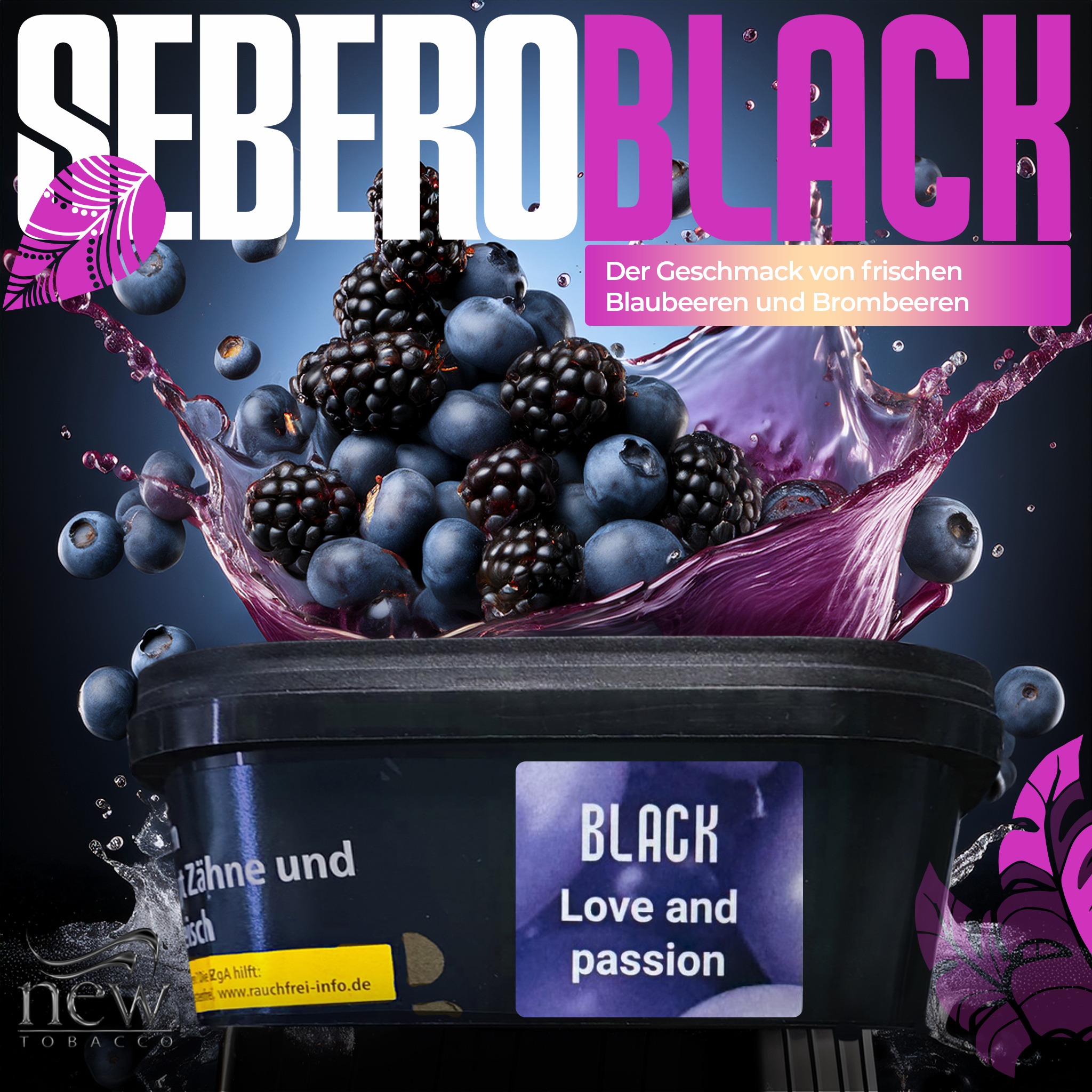 Sebero Black Shisha Tabak - Love and Passion 200g