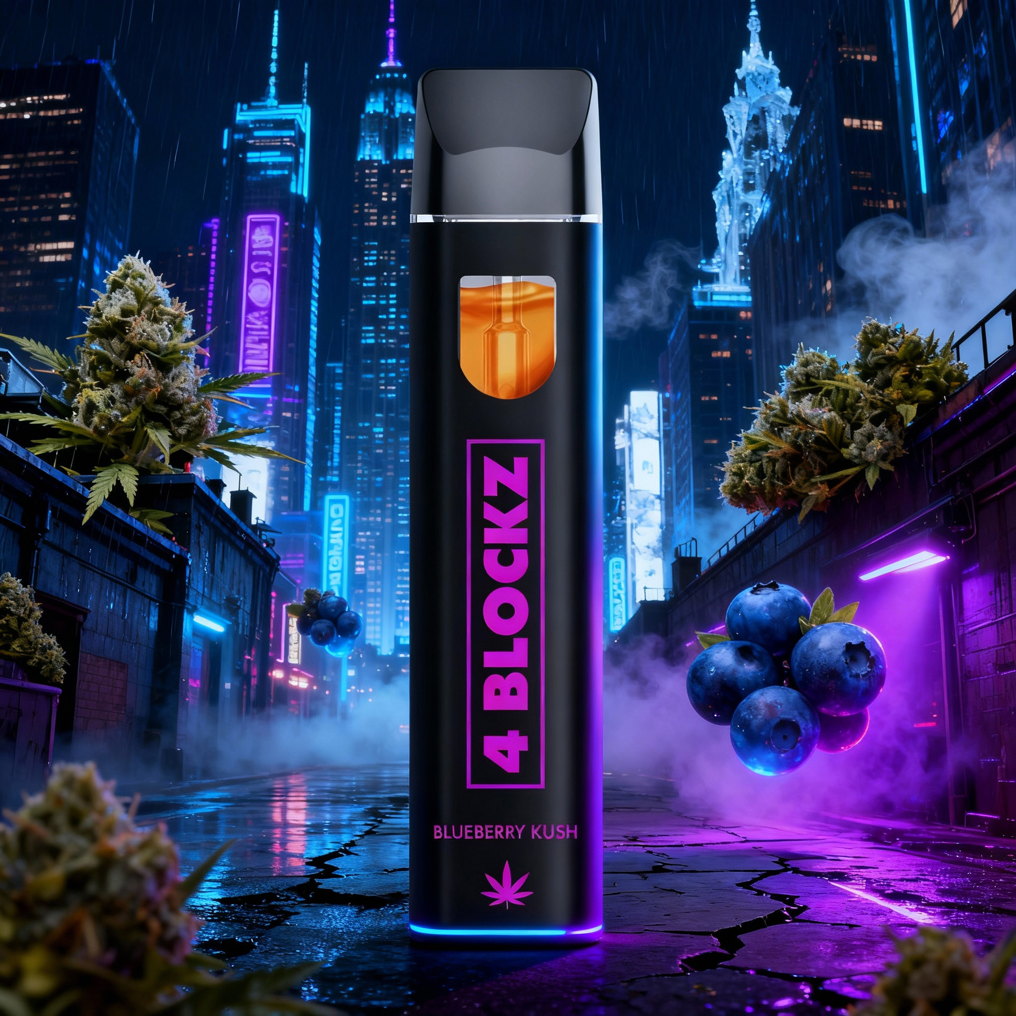 4 Blockz H3BTA Vape - Blueberry Kush 1ml