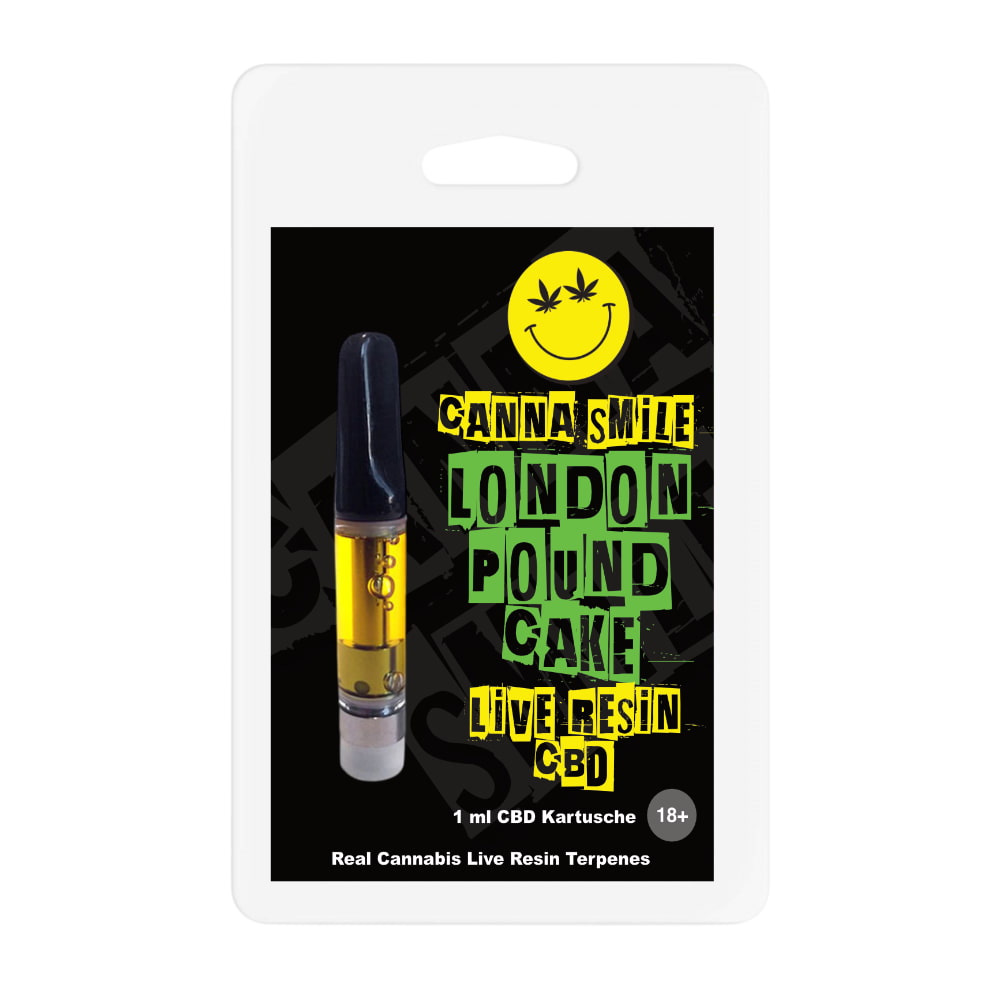 Canna Smile Live Resin CBD Kartusche London Pound Cake 1ml Canna Smile Live Resin CBD Kartusche London Pound Cake 1ml