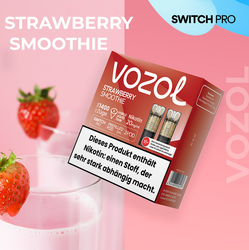 Vozol Switch Pro - Pod - Strawberry Smoothie 2% Nikotin 700 Züge (2 Pods)