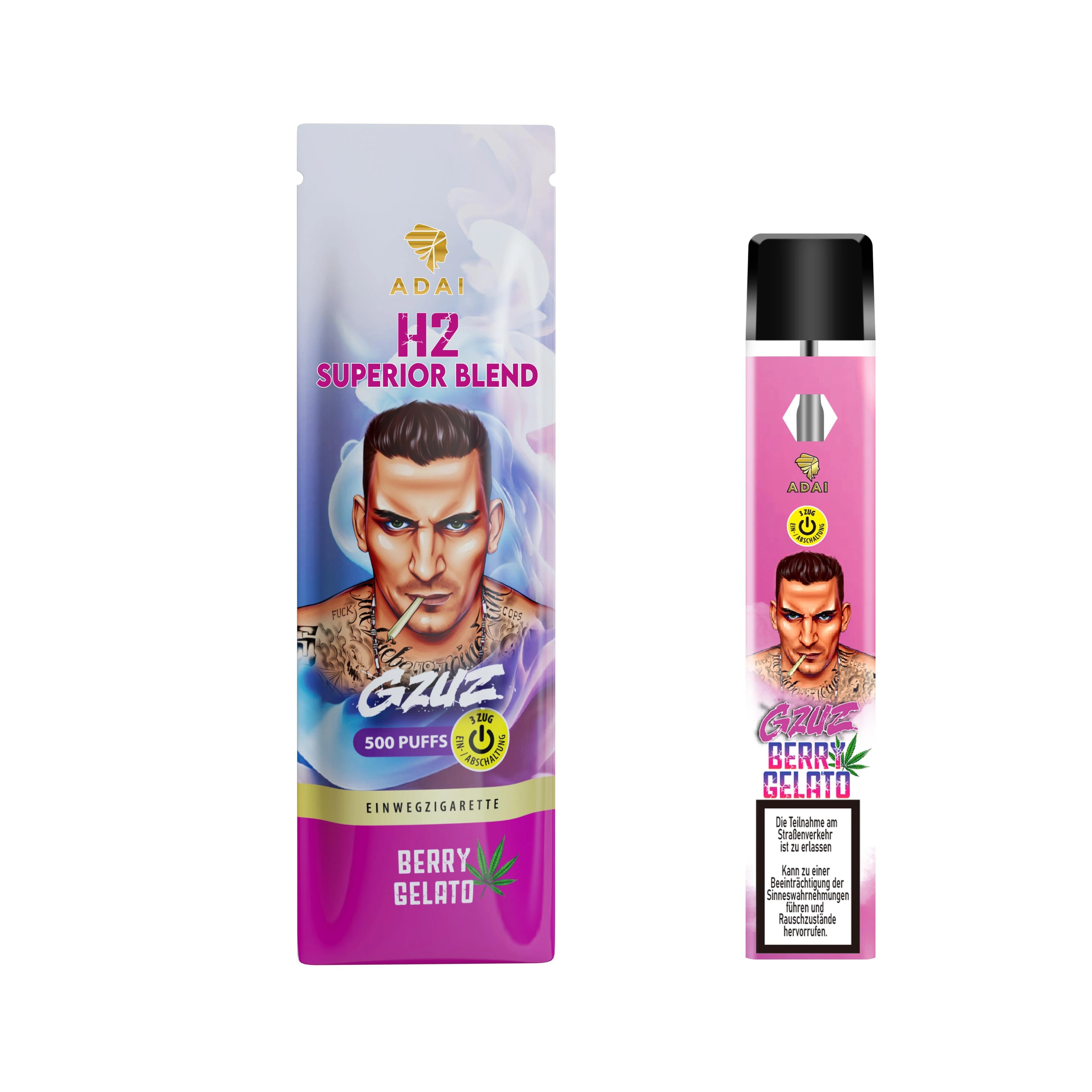 Gzuz H2 Superior Blend Vape - Berry Gelato 1ml