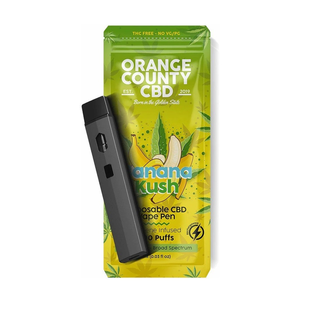 Orange County CBD Vape Einweg E-Zigarette 600mg - Banana Kush - 1ml