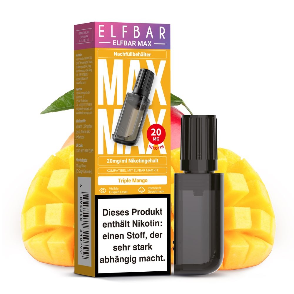 Elfbar Max Pod Triple Mango 10ml Elfbar Max Pod Triple Mango 10ml