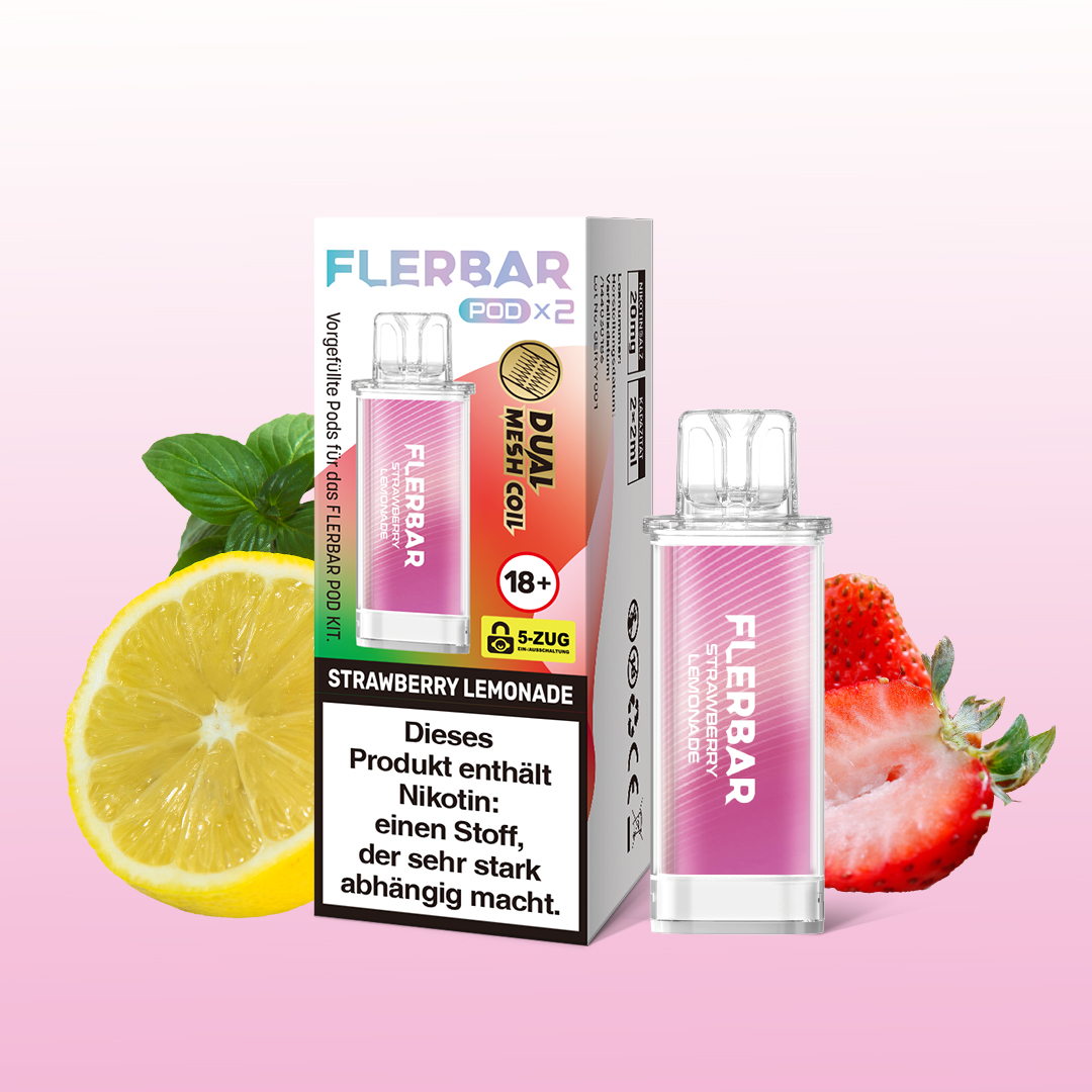 Flerbar Vape Pod Strawberry Lemonade Flerbar Vape Pod Strawberry Lemonade