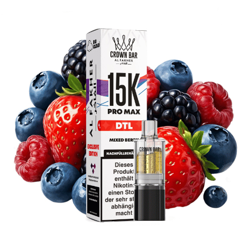 Al Fakher Crown Bar 15k Pro Max DTL Pod Mixed Berry 10ml Al Fakher Crown Bar 15k Pro Max DTL Pod Mixed Berry 10ml