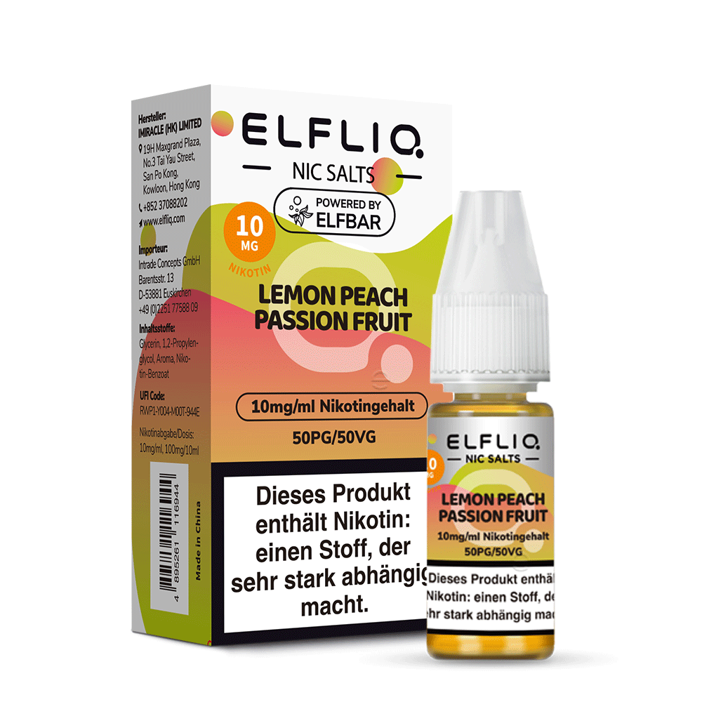 Elfbar Elfliq Lemon Peach Passionfruit 10mg 10ml Elfbar Elfliq Lemon Peach Passionfruit 10mg 10ml