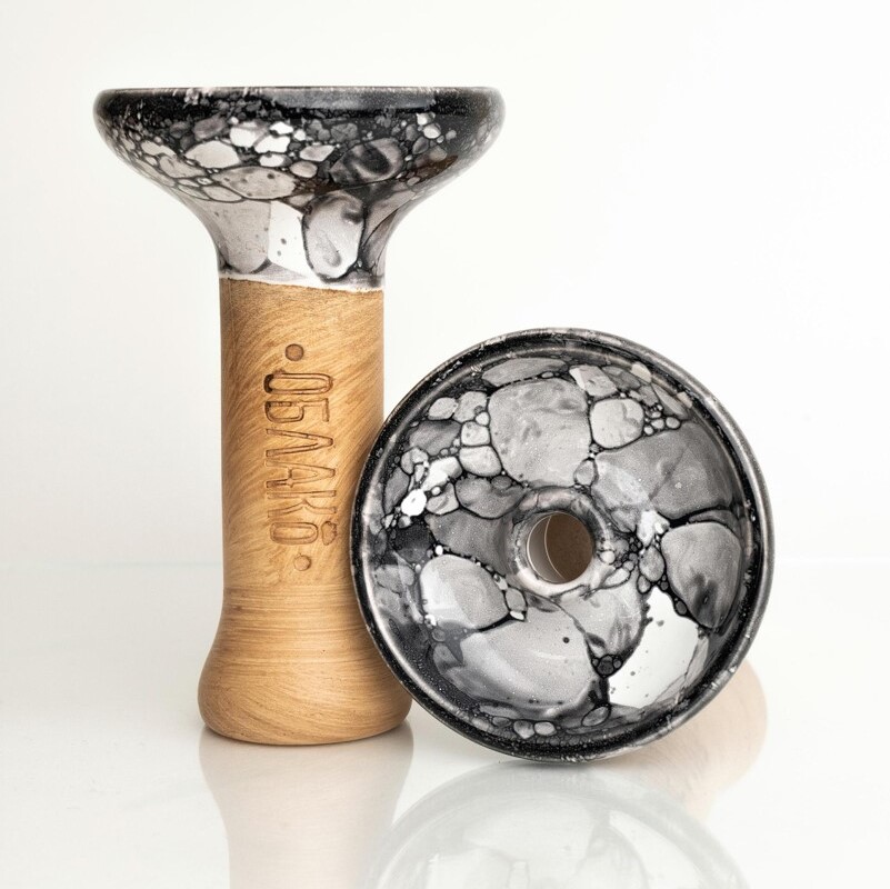 Oblako Phunnel Shisha Kopf- Glazed Dark White Marble M Oblako Phunnel Shisha Kopf- Glazed Dark White Marble M