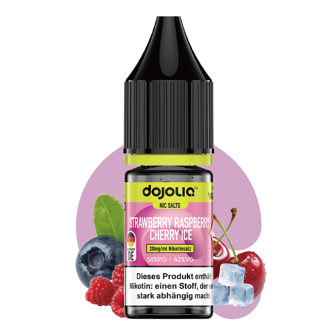 Dojoliq Nikotinsalz Liquid Erdbeere Himbeere Kirsche Eis 10ml 20mg