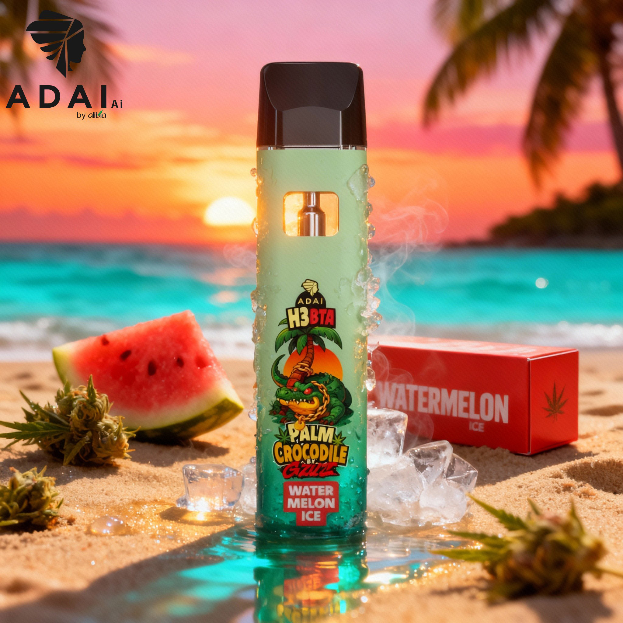 Palm Crocodile H3BTA Vape - Watermelon Ice 1ml