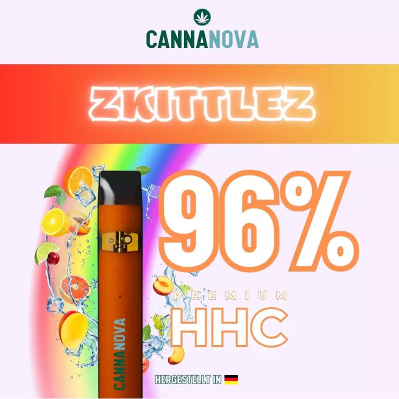 Cannanova HHC Vape Einweg E-Zigarette - Skittlezz 1ml 96%