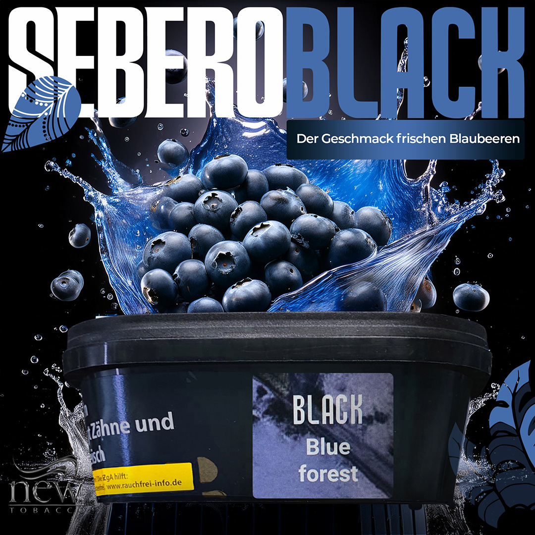 Sebero Black Shisha Tabak Blue Forest 200g
