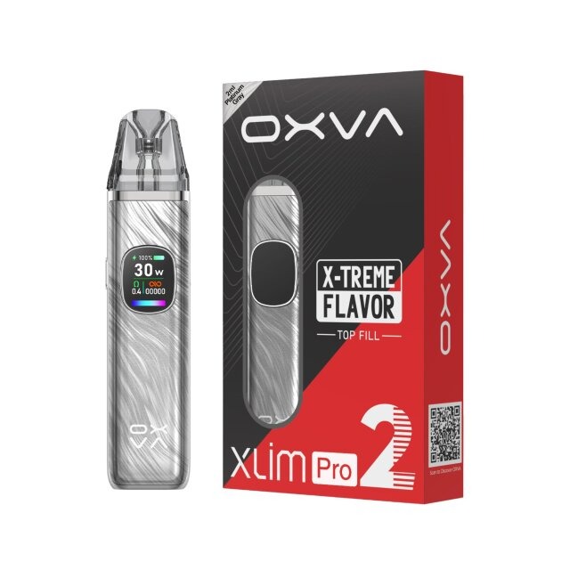 Oxva Xlim Pro 2 Pod System Kit Platinum Gray Oxva Xlim Pro 2 Pod System Kit Platinum Gray