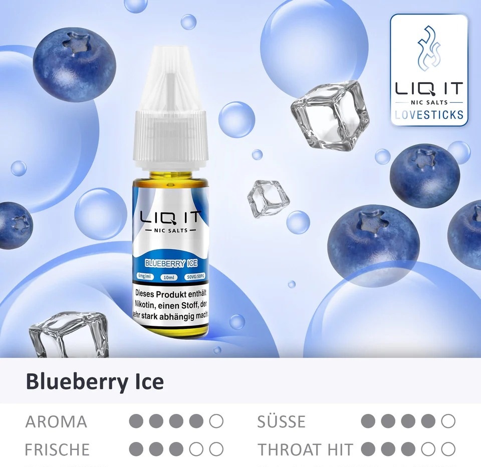 Lovesticks Liq It Liquid Blueberry Ice 10ml Eigenschaften Lovesticks Liq It Liquid Blueberry Ice 10ml Eigenschaften