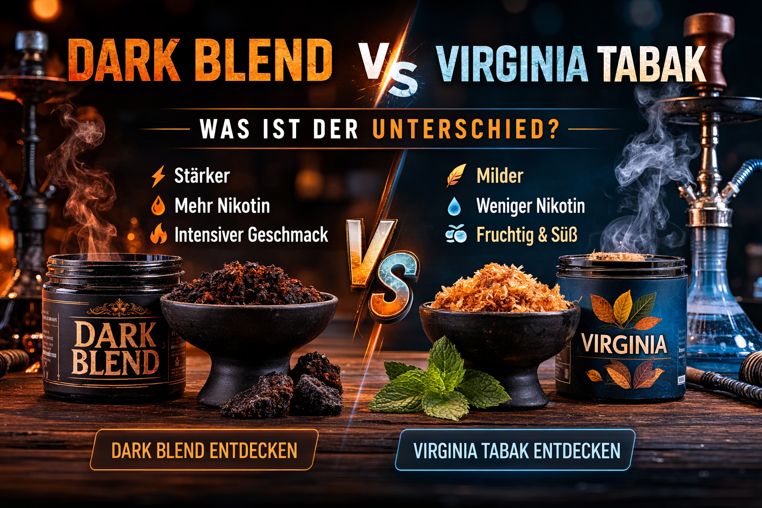 Dark Blend vs Virginia Tabak