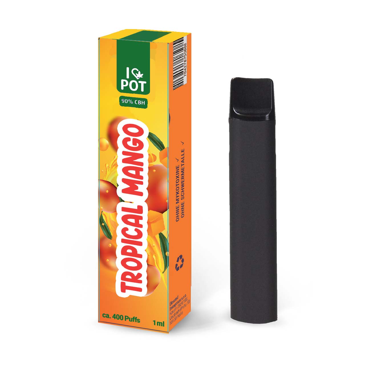 I Love Pot CBH Vape Einweg E-Zigarette - Tropical Mango - 1ml