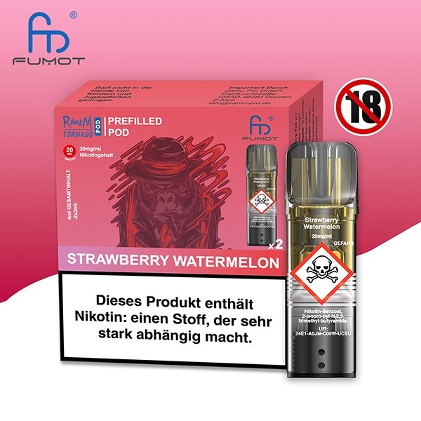 RandM Tornado - POD - Strawberry Watermelon 2% Nikotin 600 Züge (2 Pods)