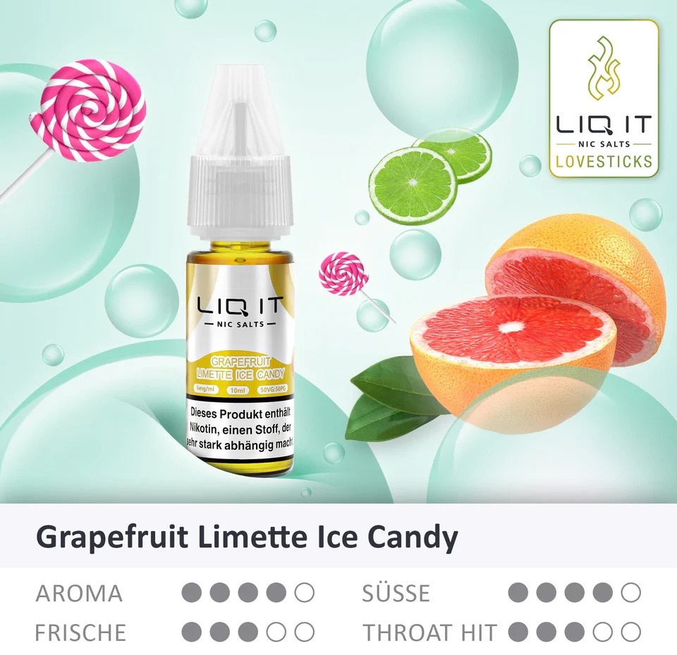 Lovesticks Liq It Liquid Grapefruit Limette Ice Candy 10ml Eigenschaften Lovesticks Liq It Liquid Grapefruit Limette Ice Candy 10ml Eigenschaften