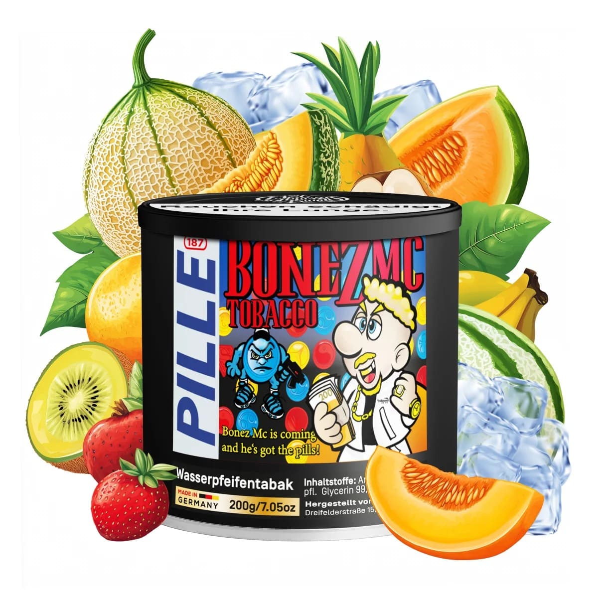 187 Shisha Tabak Bonze MC Pille 200g