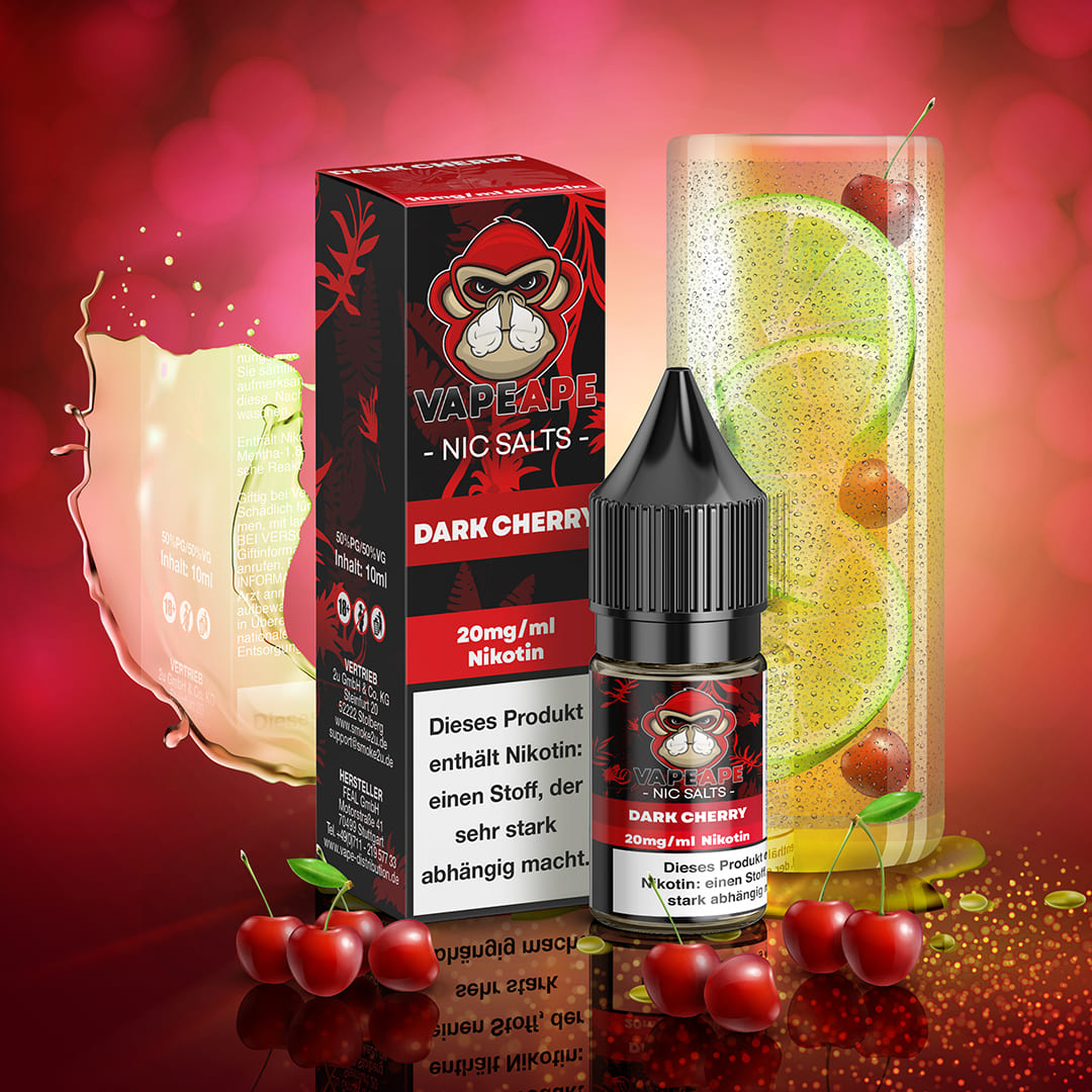 Vape Ape Liquid 10ml 20mg Dark Cherry