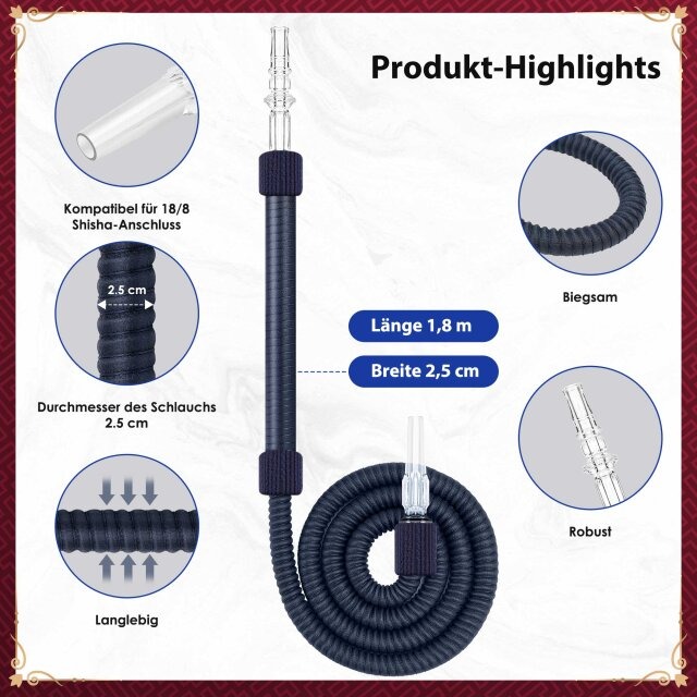 Luna Hookah Shisha Tradi Set Blau Schlauch Luna Hookah Shisha Tradi Set Blau Schlauch