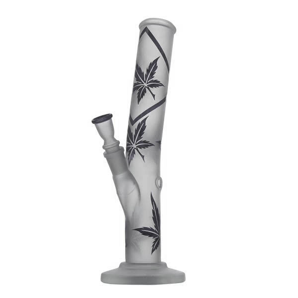 Glasbong Schwarzes Hanfblatt sandgestrahlt Höhe 26 cm Schliff 14/5 Glasbong Schwarzes Hanfblatt sandgestrahlt Höhe 26 cm Schliff 14/5