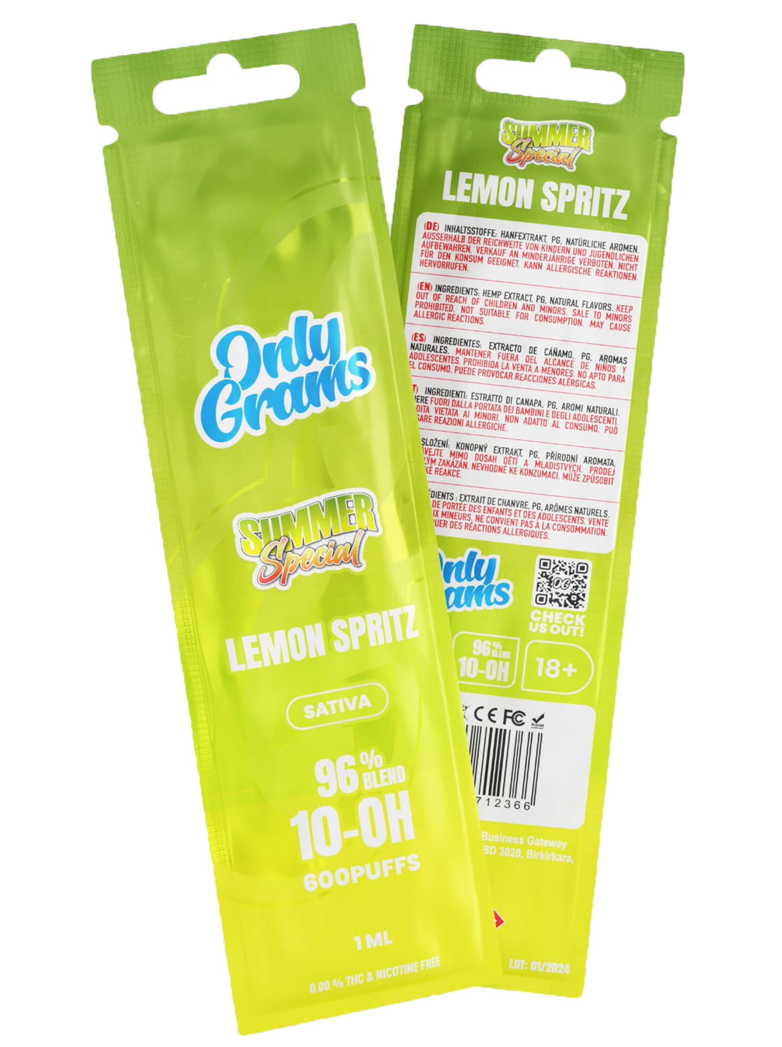 Only Grams 10-OH Hybrid Vape Lemon Spritz Only Grams 10-OH Hybrid Vape Lemon Spritz