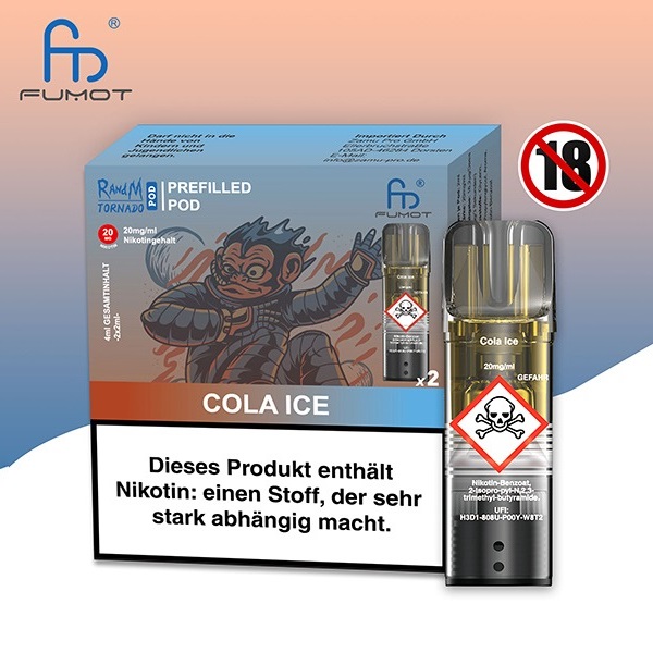 RandM Tornado - POD - Cola Ice 2% Nikotin 600 Züge (2 Pods)