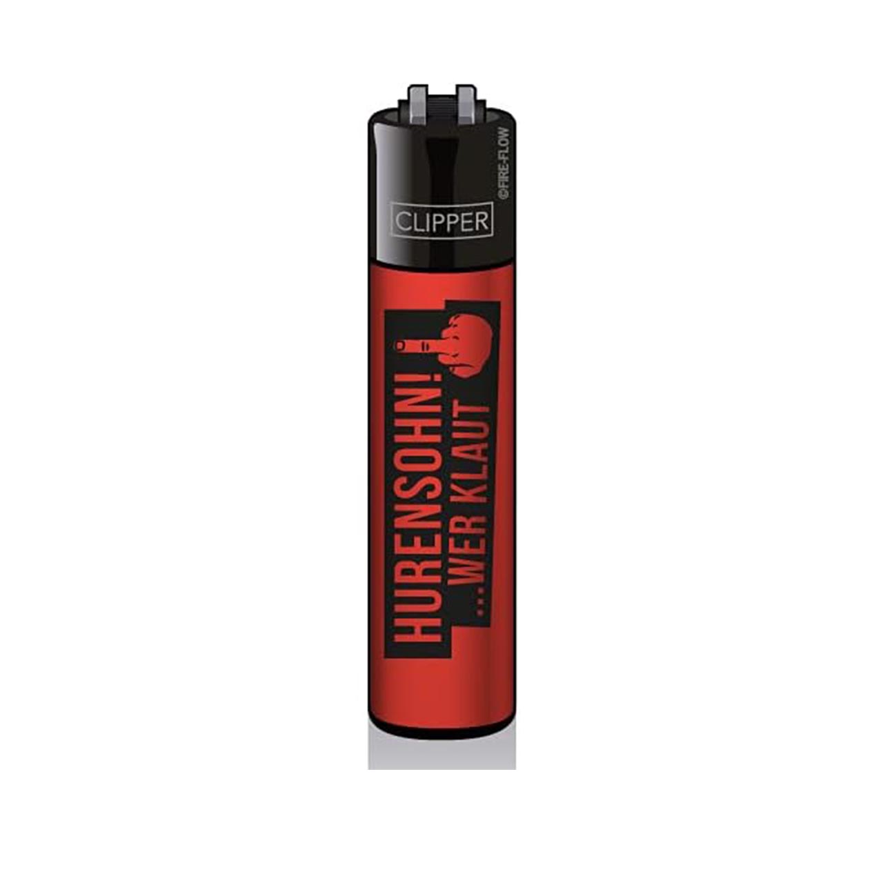 CLIPPER Feuerzeug - H***SOHN WER KLAUT Collection - Motiv Rot