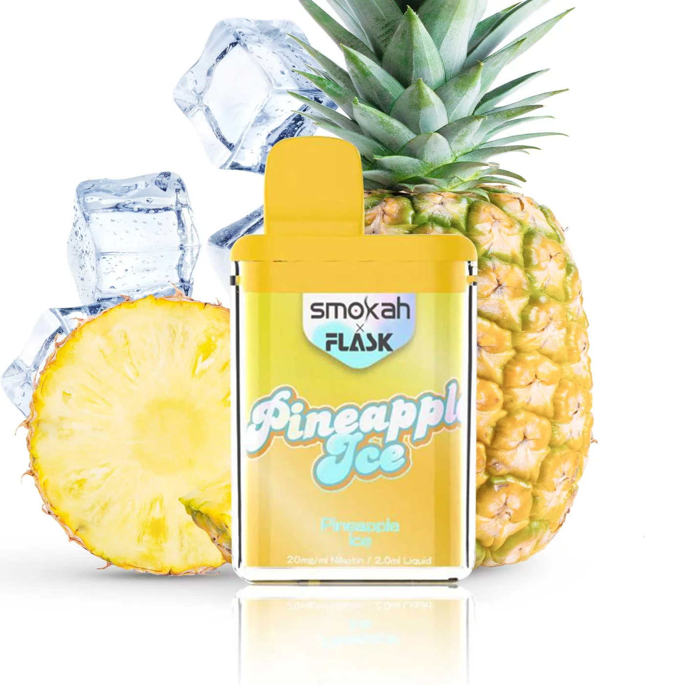 Smokah x Flask Pocket - Einweg E-Shisha - Pineapple Ice 2% Nikotin