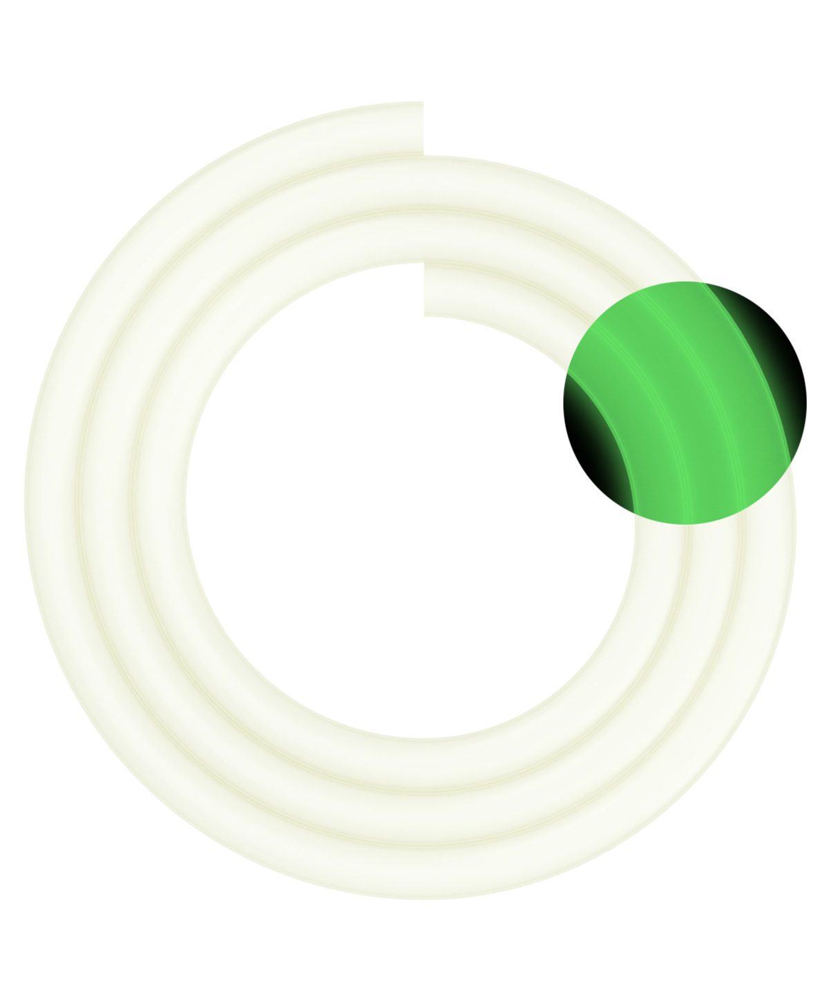 Moze_Silikonschlauch_GIND_Green Moze Silikonschlauch Soft Touch Glow in the Dark Green