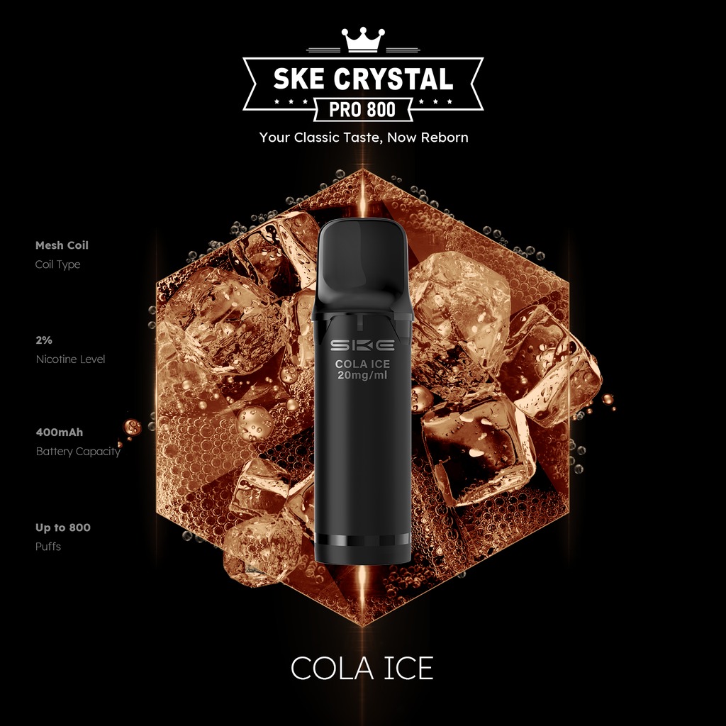 SKE Crystal Pro 800 Pod - Cola Ice 2% Nikotin (2er Pack)