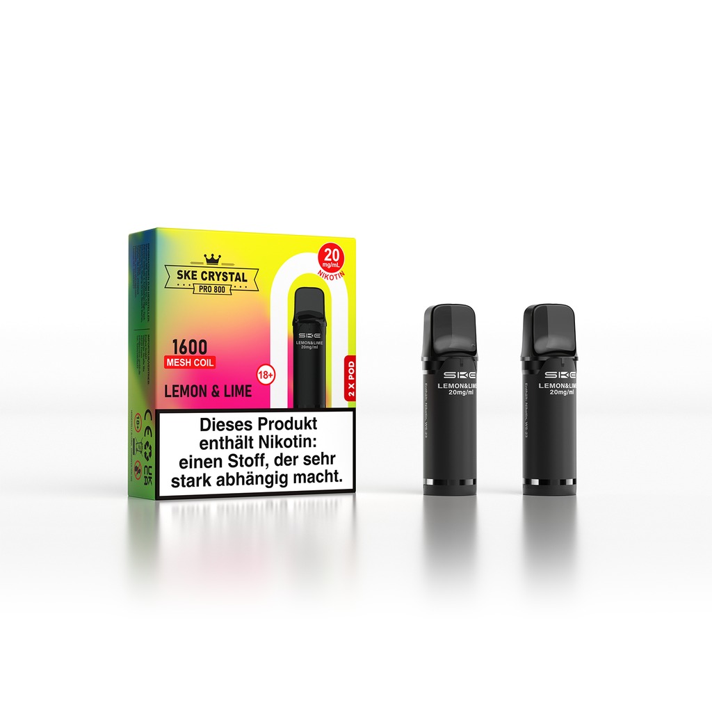 SKE Crystal Pro 800 Pod - Lemon & Lime 2% Nikotin (2er Pack)