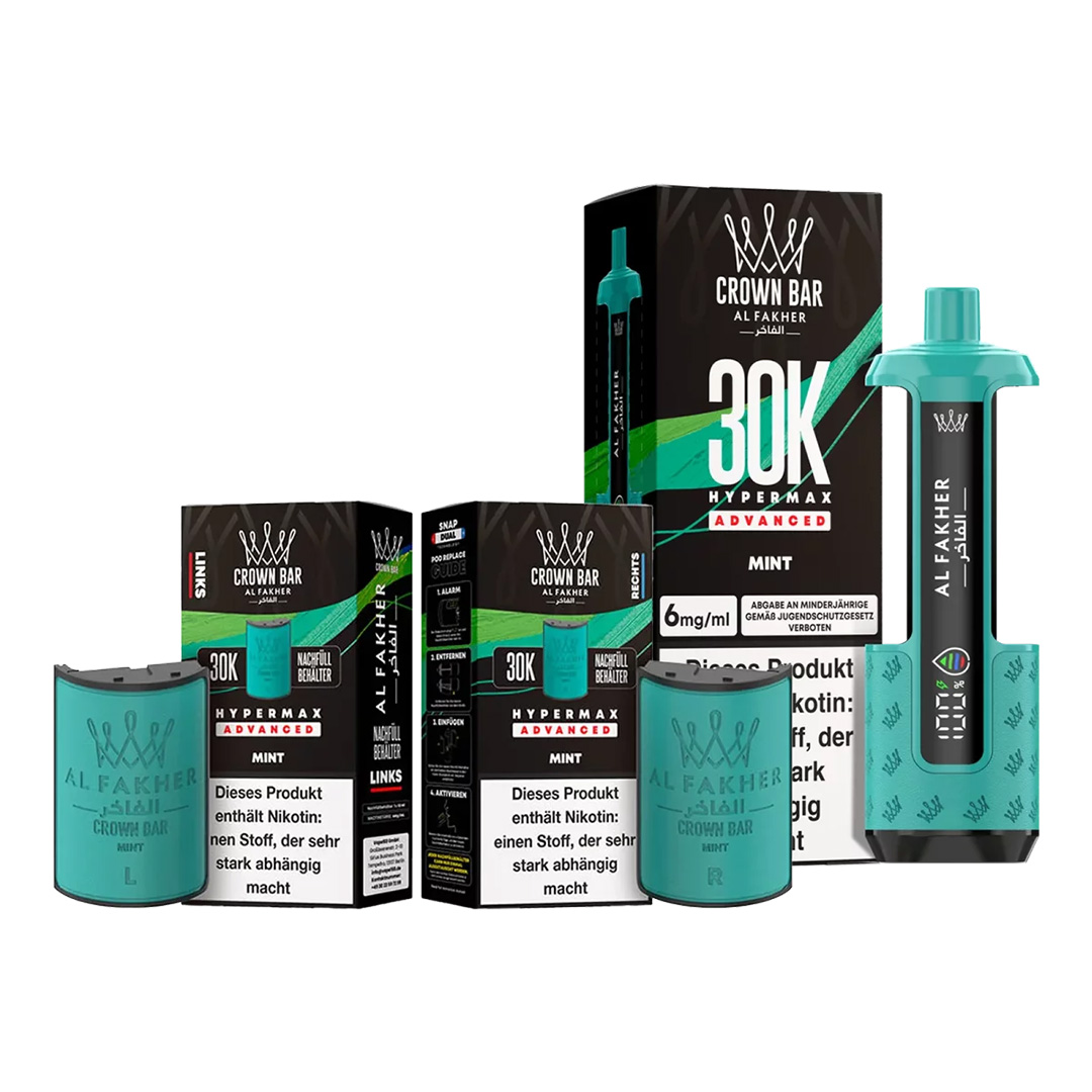 Al Fakher Crown Bar 30K Hypermax Advanced Mint Al Fakher Crown Bar 30K Hypermax Advanced Mint