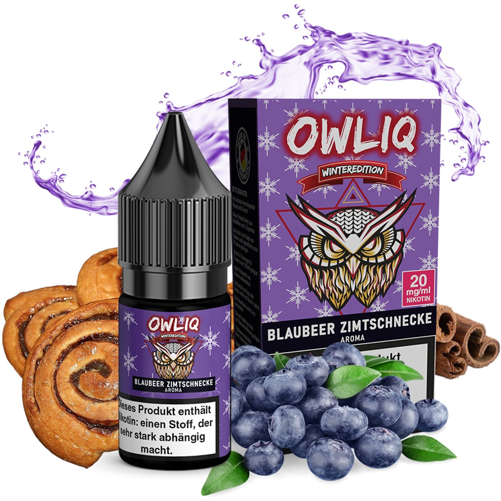Owliq Liquid Blaubeere Zimtschnecke 10ml 20mg Owliq Liquid Blaubeere Zimtschnecke 10ml 20mg