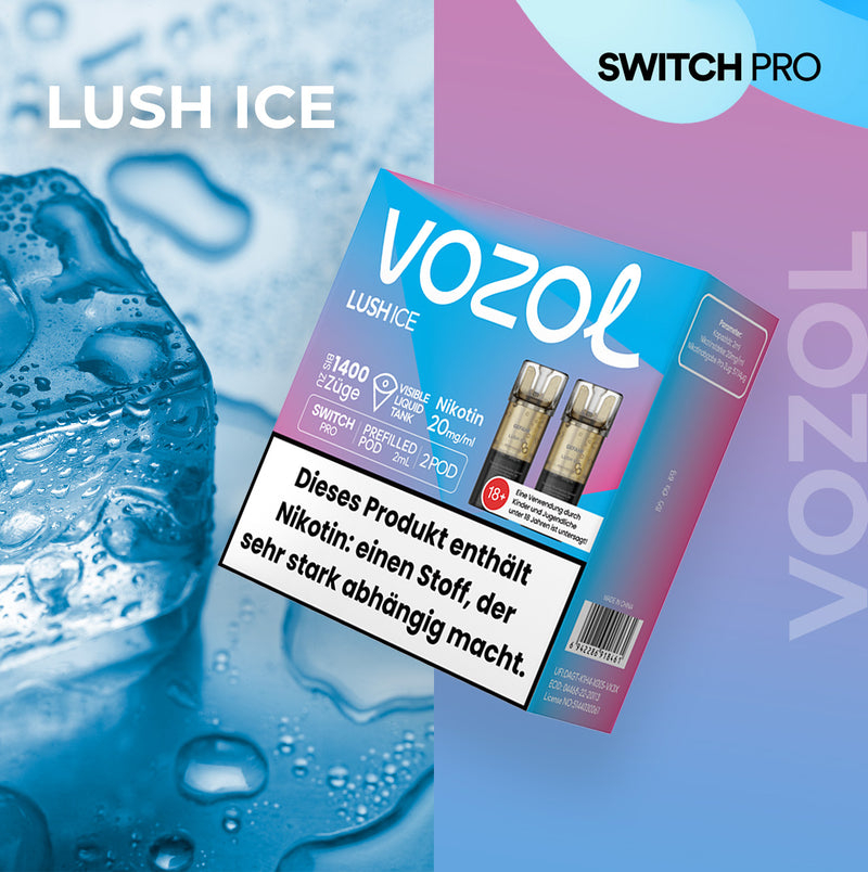 Vozol Switch Pro - Pod - Lush Ice 2% Nikotin 700 Züge (2 Pods)