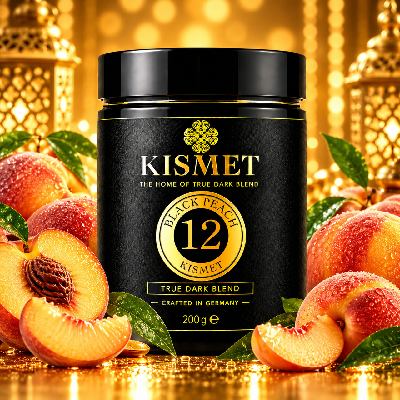 Kismet Darkblend Shisha Tabak Black Peach #12 200g