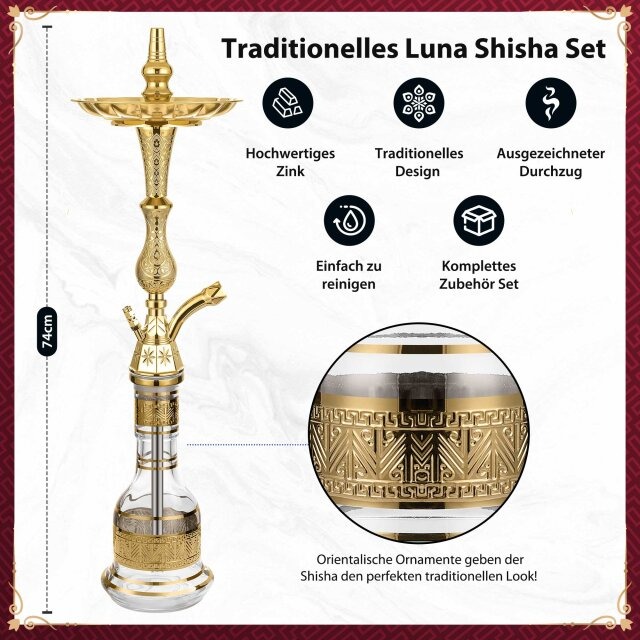 Luna Hookah Shisha Tradi Set Transparent Details Luna Hookah Shisha Tradi Set Transparent Details