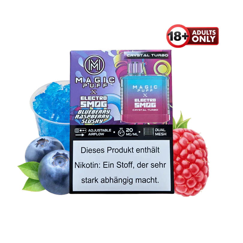 Blueberry Raspberry Slushy Crystal Turbo Magic Puff X Electro Smog 