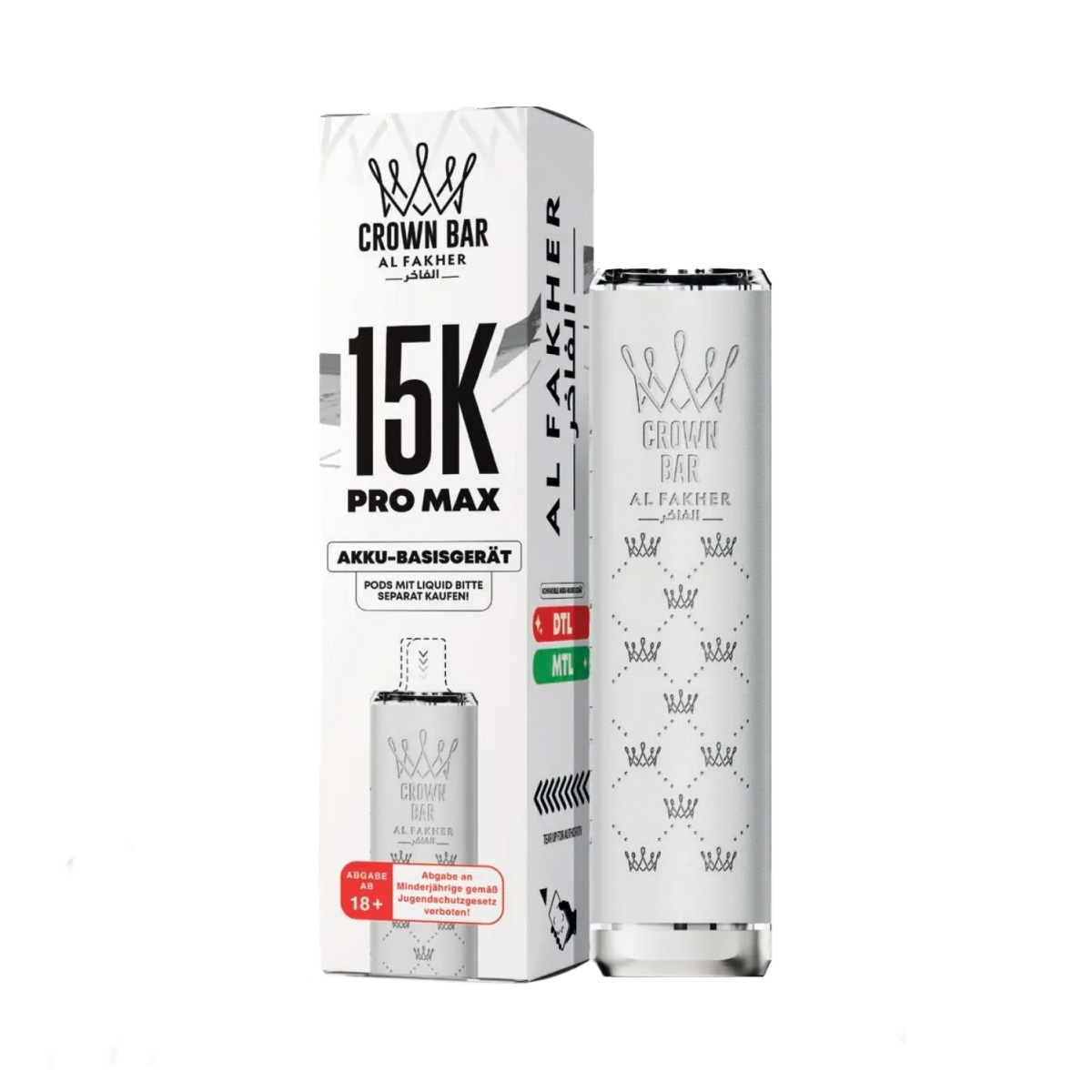 Al Fakher - Crown Bar 15K Pro Max Basisgerät - White