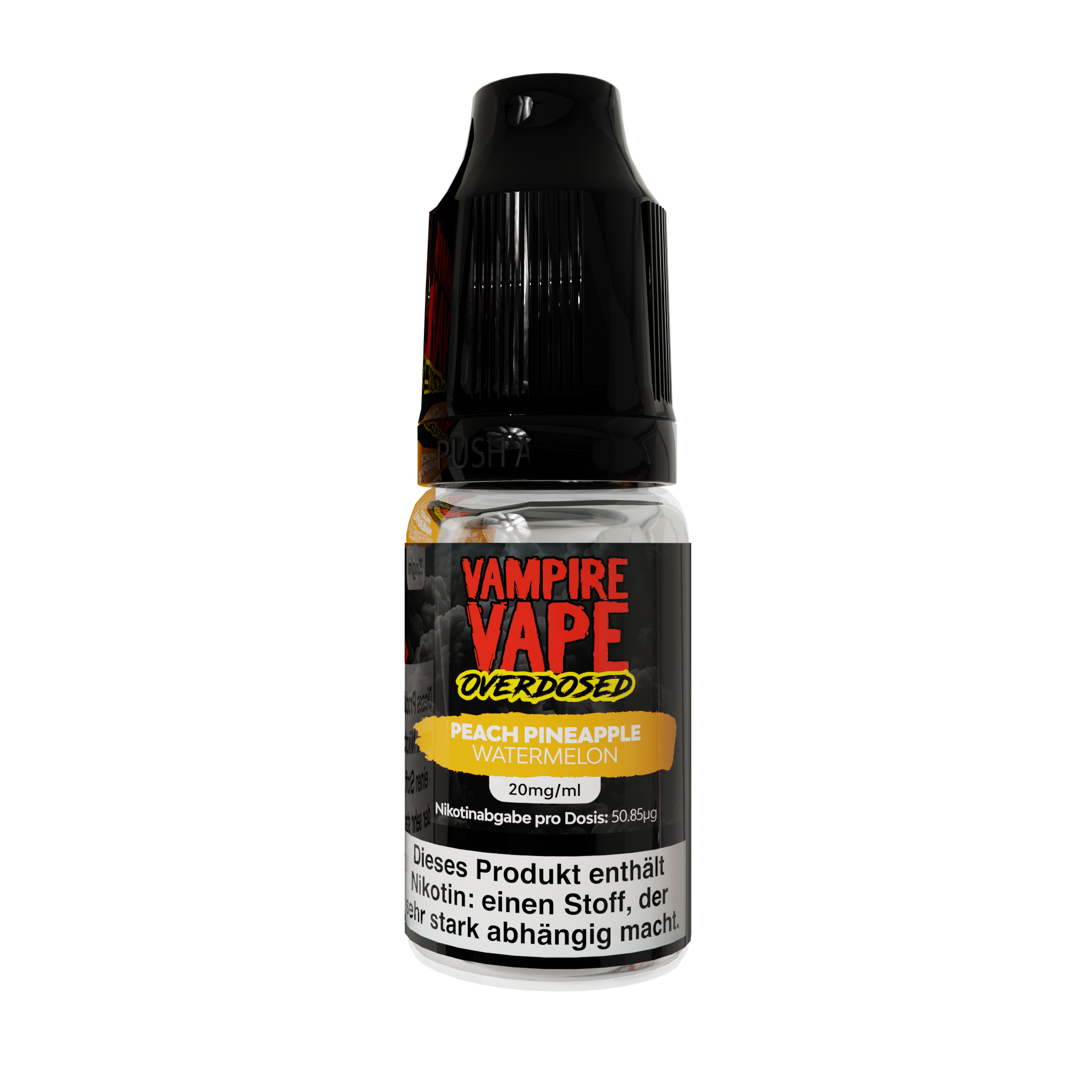 Vampire Vape Overdosed Nikotinsalz Liquid Peach Pineapple Watermelon 20mg 10ml Vampire Vape Overdosed Nikotinsalz Liquid Peach Pineapple Watermelon 20mg 10ml