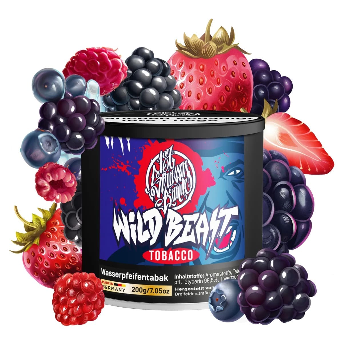 187 Shisha Tabak Wild Beast 200g
