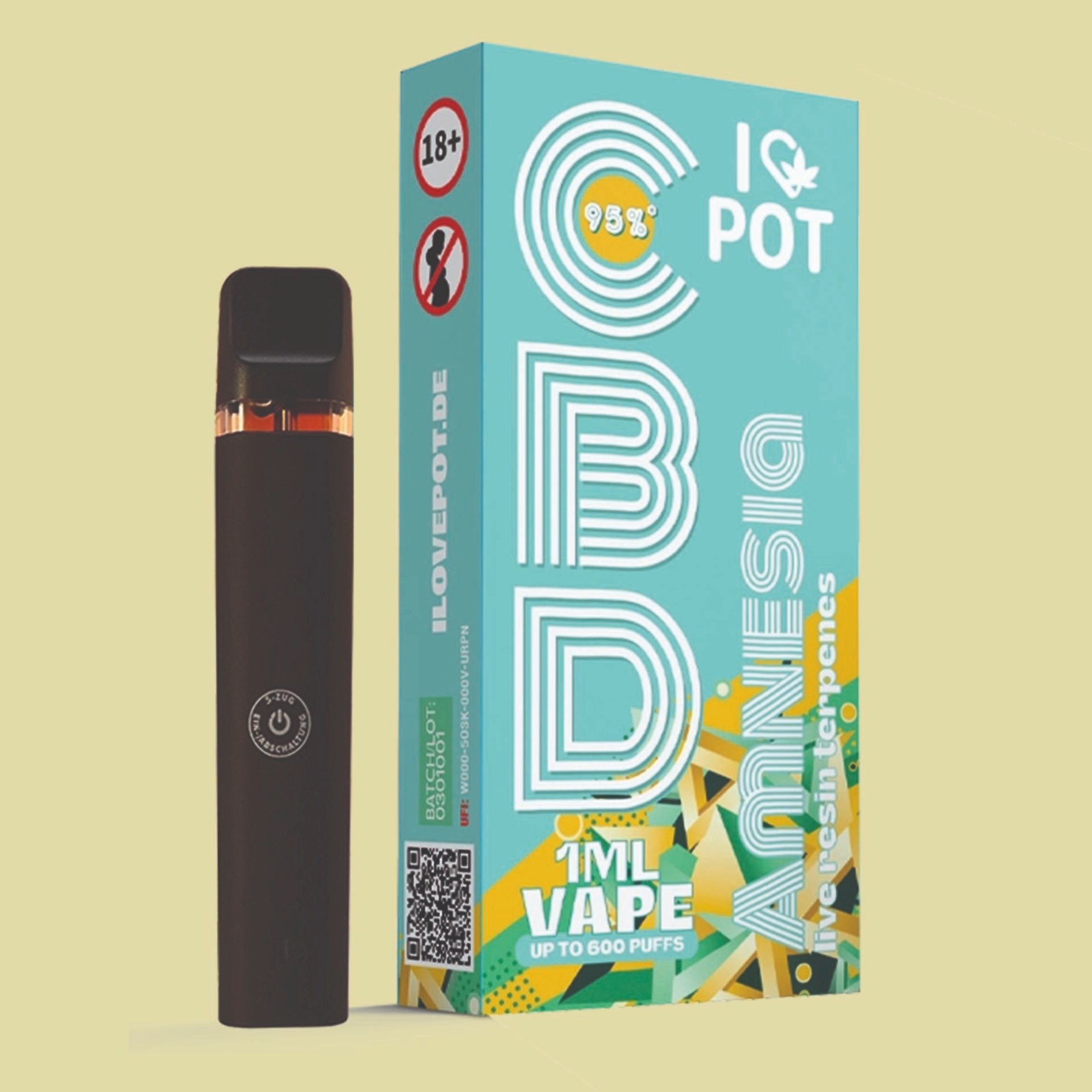 I Love Pot CBD Vape - Amnesia 1ml CBD