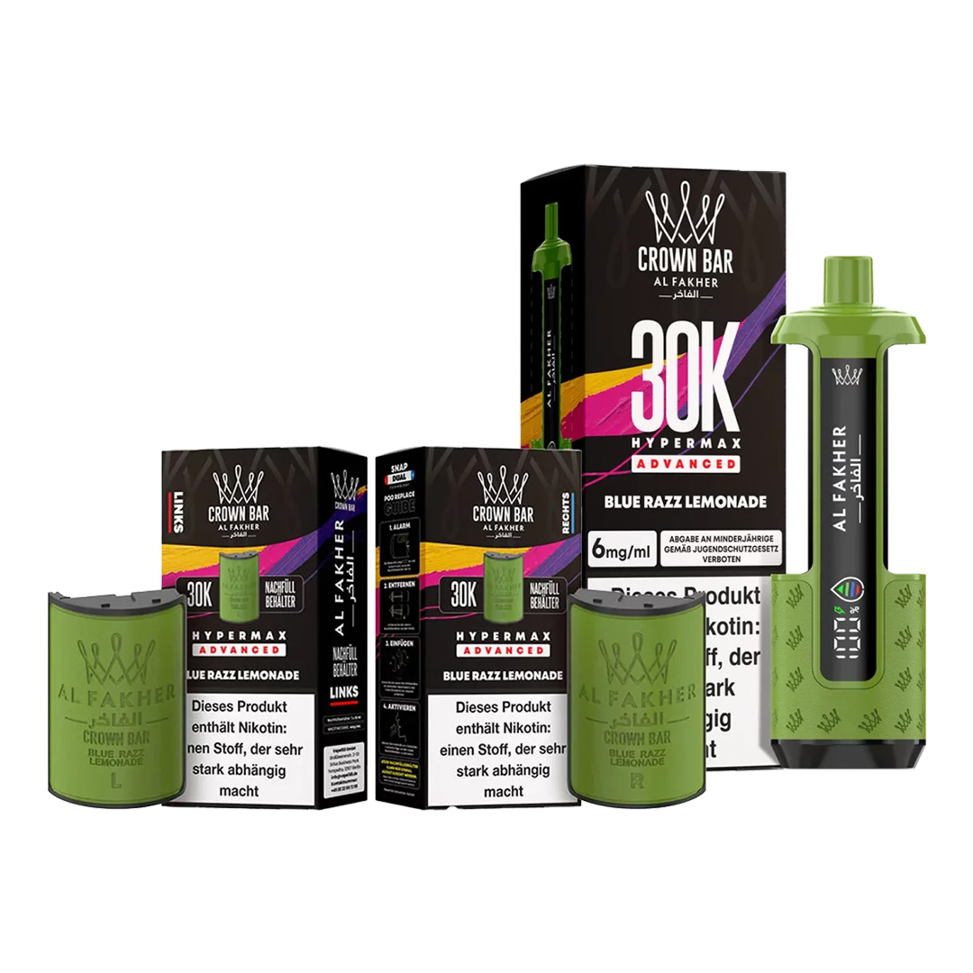 Al Fakher Crown Bar 30K Hypermax Advanced Blue Razz Lemonade