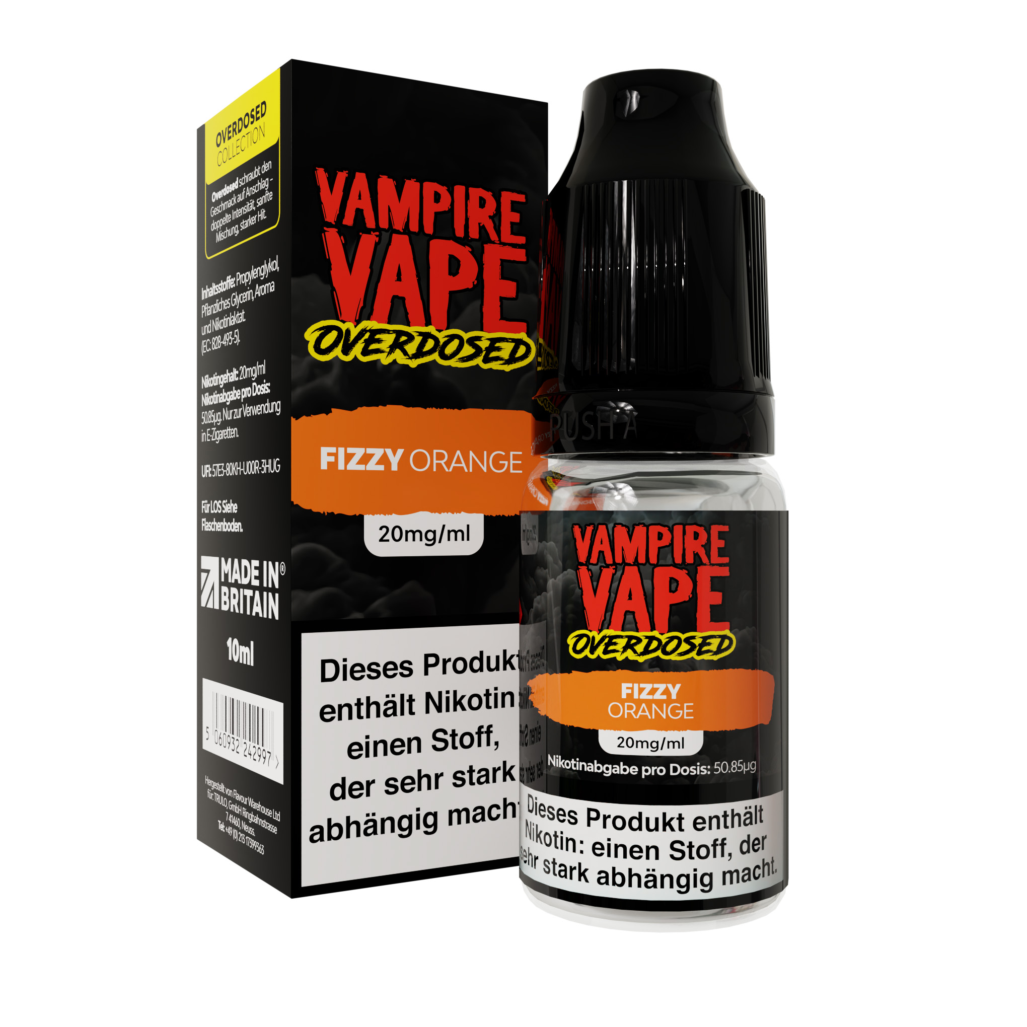 Vampire Vape Overdosed Nikotinsalz Liquid Fizzy Orange 20mg 10ml