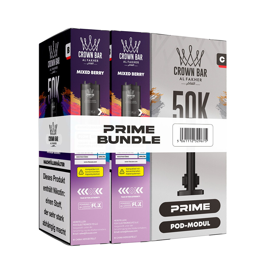Al Fakher Crown Bar 50k Hypermax Prime Pod Bundle Mixed Berry