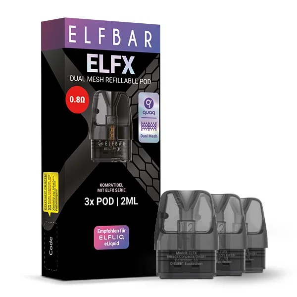 Elfbar ElfX Pods 3er Set 0,8 Ohm Elfbar ElfX Pods 3er Set 0,8 Ohm