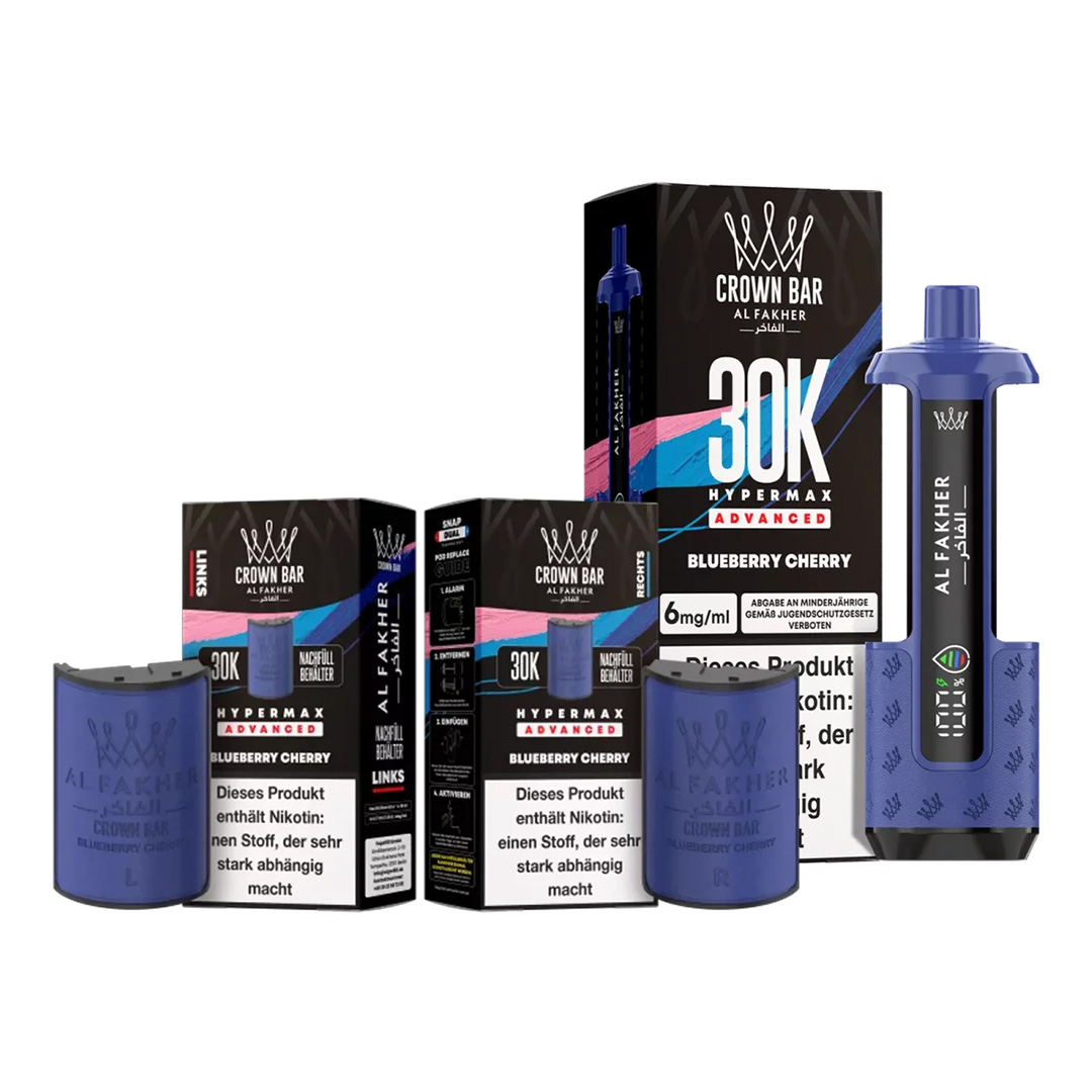 Al Fakher Crown Bar 30K Hypermax Advanced Blueberry Cherry