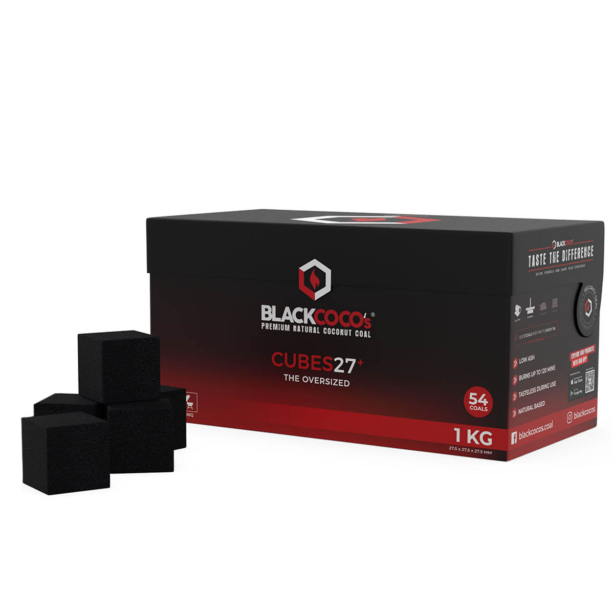 Blackcoco Shisha Kohle 27er 1 Kilogramm Blackcoco Shisha Kohle 27er 1 Kilogramm